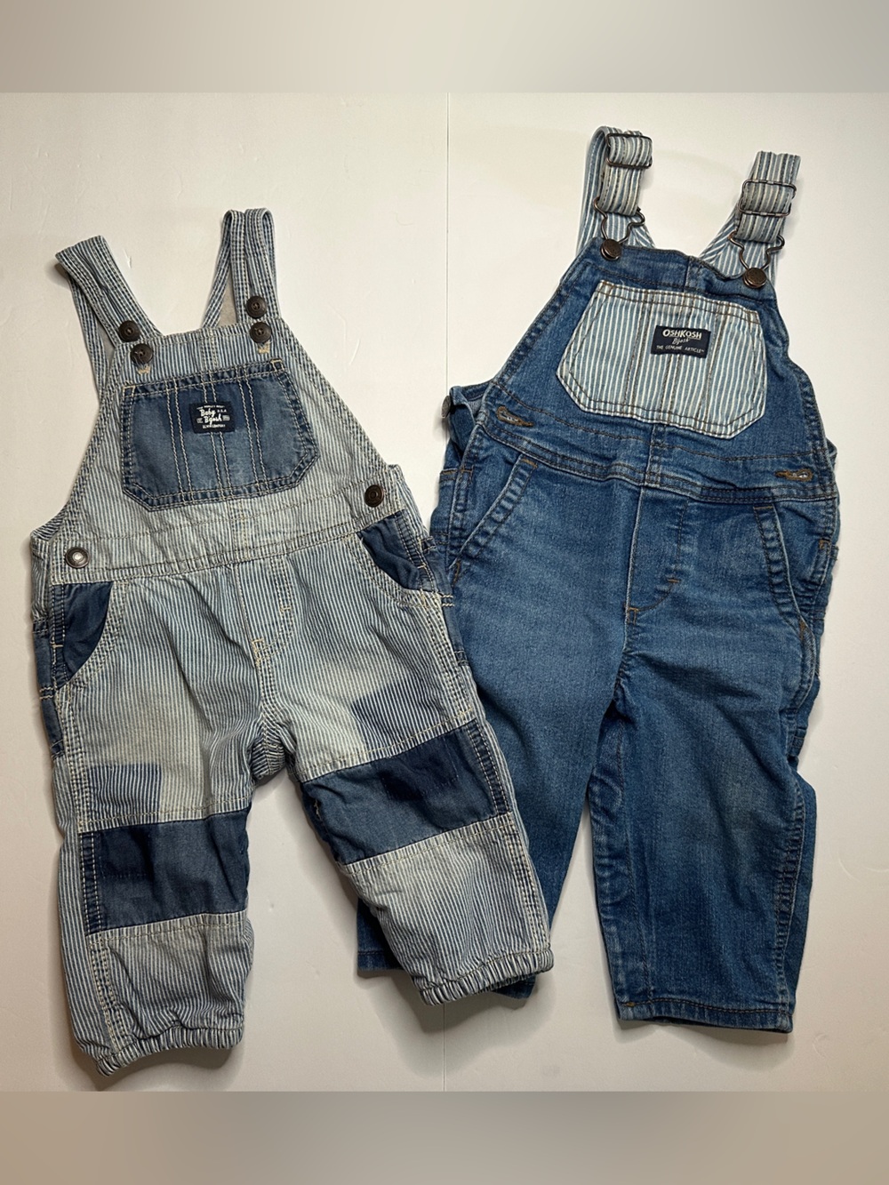 Osh KoshChildren's Blue Denim Overalls Duo Size 6 & 12 Months